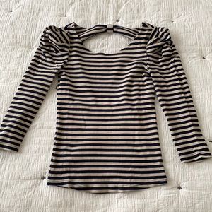 Betsey Johnson puff sleeve striped tee